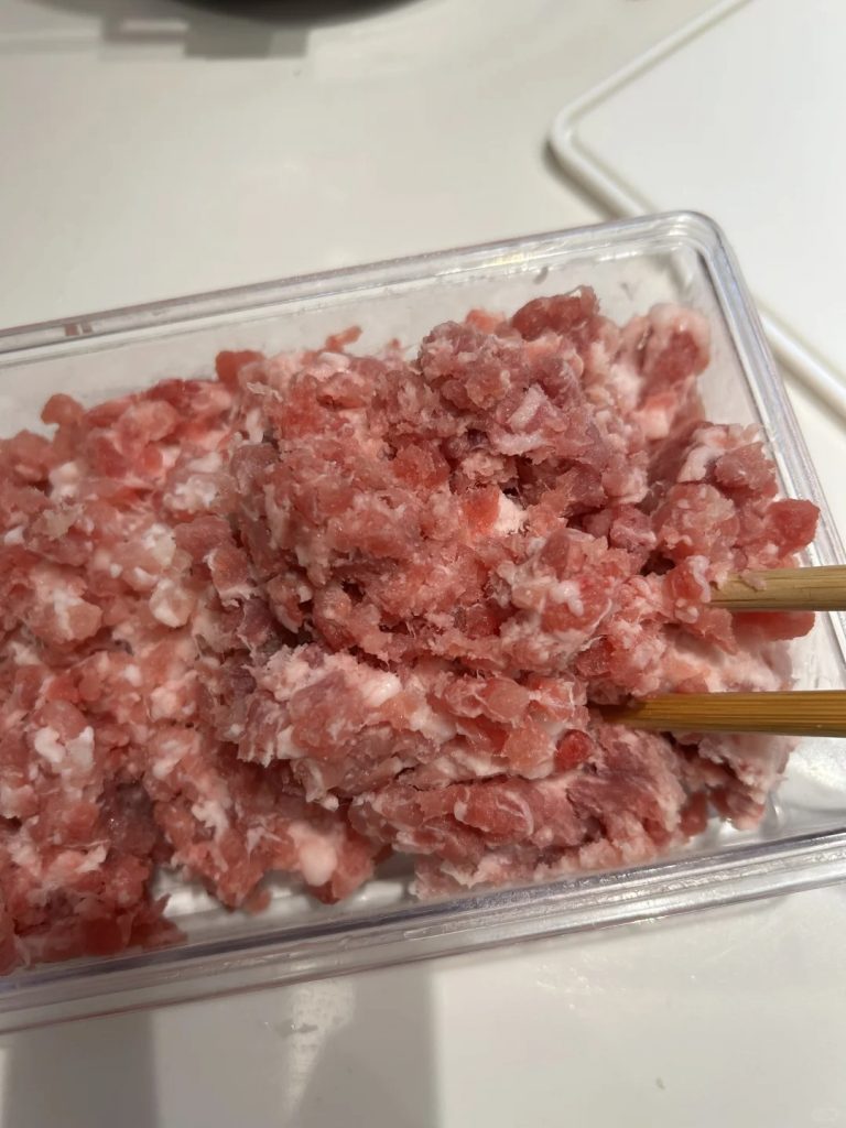 finely chop the lean meat